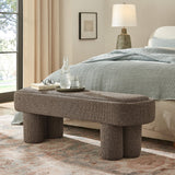 52 Inch Sculptural Oval Boucle Fabric Bench - Benches available at Alpine Outlets in Denver