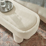 52 Inch Sculptural Oval Boucle Fabric Bench - Benches available at Alpine Outlets in Denver