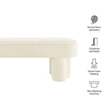 52 Inch Sculptural Oval Boucle Fabric Bench - Benches available at Alpine Outlets in Denver