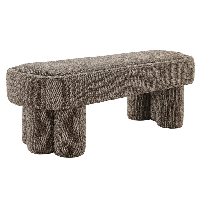 52 Inch Sculptural Oval Boucle Fabric Bench - Benches available at Alpine Outlets in Denver