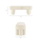 52 Inch Sculptural Oval Boucle Fabric Bench - Benches available at Alpine Outlets in Denver