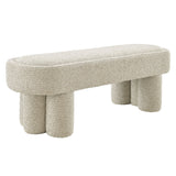 52 Inch Sculptural Oval Boucle Fabric Bench - Benches available at Alpine Outlets in Denver