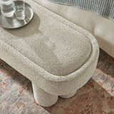 52 Inch Sculptural Oval Boucle Fabric Bench - Benches available at Alpine Outlets in Denver