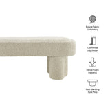 52 Inch Sculptural Oval Boucle Fabric Bench - Benches available at Alpine Outlets in Denver