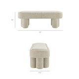 52 Inch Sculptural Oval Boucle Fabric Bench - Benches available at Alpine Outlets in Denver