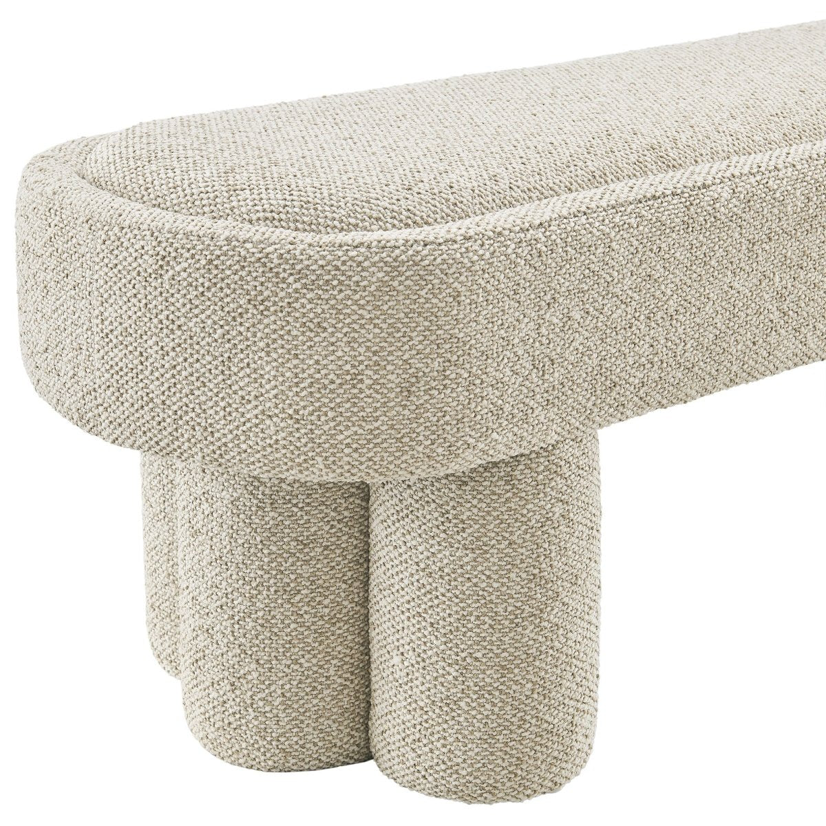 52 Inch Sculptural Oval Boucle Fabric Bench - Benches available at Alpine Outlets in Denver