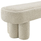 52 Inch Sculptural Oval Boucle Fabric Bench - Benches available at Alpine Outlets in Denver