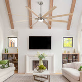 Oversized Large Ceiling Fan With Dimmable LED Light, 8 Blades, Remote Control