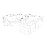 Upholstered Large Arms Sectional With Recliner Seats