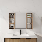 39.4" Wall Mounted Bathroom Cabinet With Storage And - Imitative Oak