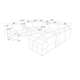 Upholstered Large Arms Sectional With Recliner Seats