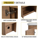 Wall Mounted Bathroom Vanity With Sink And Storage Shelves, Soft Close Doors