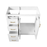 Retro Style Bathroom Vanity, 3 Drawers & Soft Closing Doors