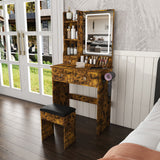 Modern Small Vanity Desk With 3 LED Lighting Modes, 3 Drawers