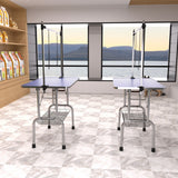 Large Size Grooming Table For Pet Dog And Cat With Adjustable Arm And Clamps Large Heavy Duty Animal Grooming Table - Blue