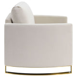 Rufo - Upholstered Curved Track Arm Chair - Beige