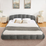 Upholstered Platform Bed Frame, Low Profile Floor Bed, No Box Spring Required
