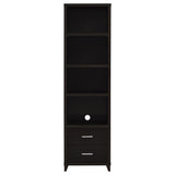 Media Tower With And Drawer With Adjustable Shelves Handles - Brown