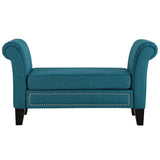 53 Inch Charming Modern Farmhouse Nailhead Bench in Teal - Benches available at Alpine Outlets in Denver