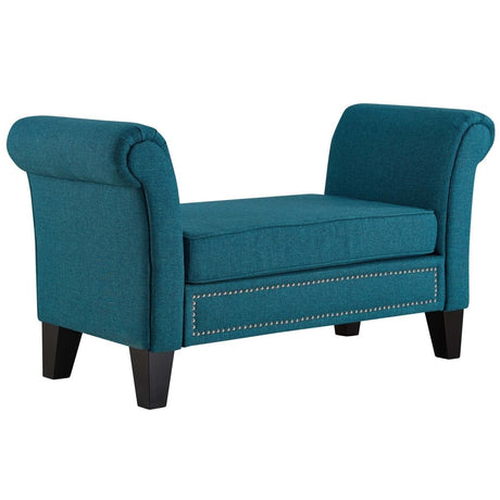 53 Inch Charming Modern Farmhouse Nailhead Bench in Teal - Benches available at Alpine Outlets in Denver