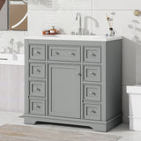 Modern Bathroom Vanity With Sink Combo, 6 Drawers And 1 Cabinet