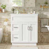 Bathroom Vanity With 2 Doors, 2 Drawers, Adjustable Shelf, Hidden Slides & Soft Close Hinges