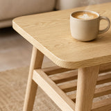 Coffee Table With Double Layer Storage For Living Rooms - Wood