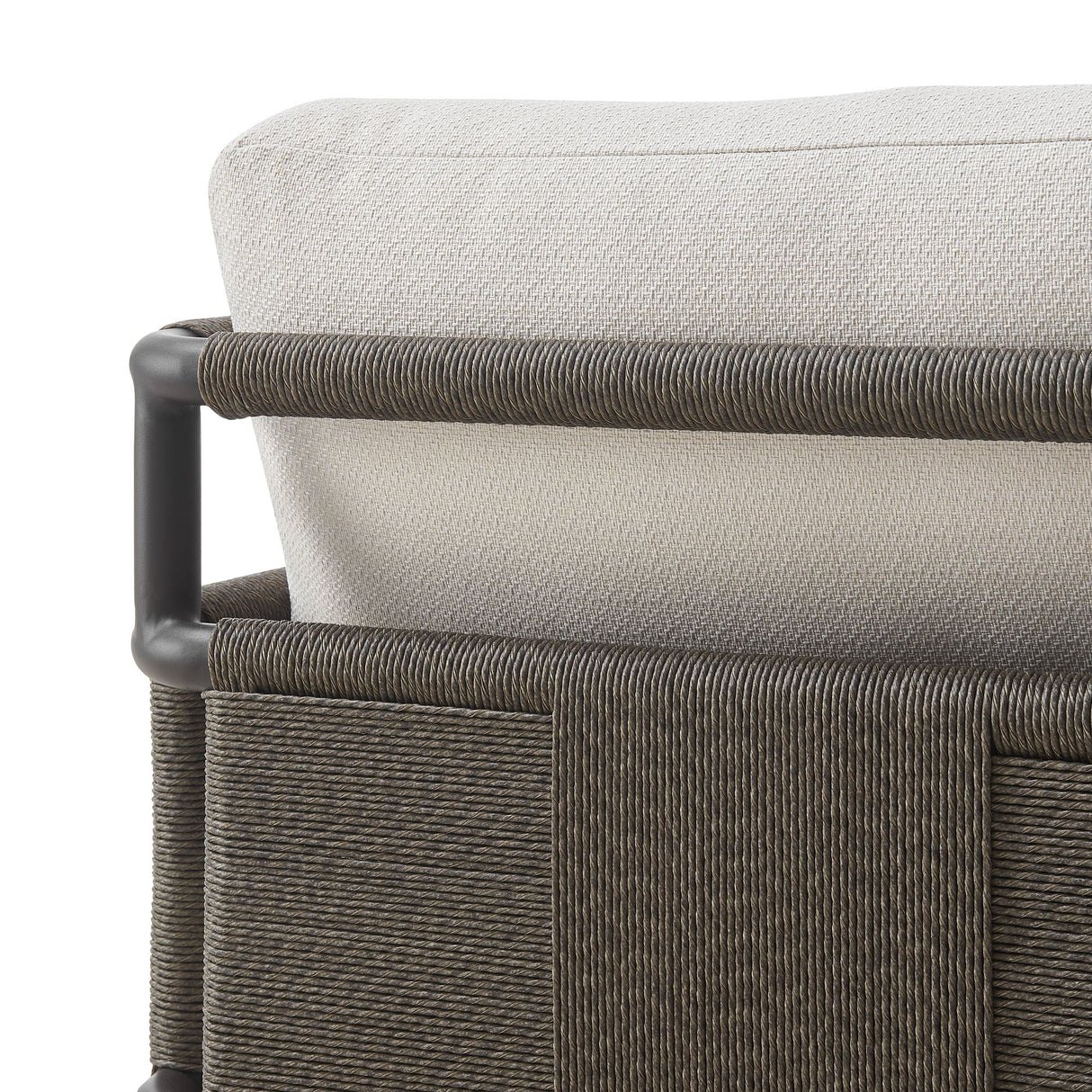Brampton - 2-Piece Powder Coated Metal Outdoor Conversation Set With Cushions - Gray / Off White