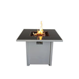 Fire Pit Table Outdoor Heater Propane Fuel Steel 30x25in White