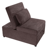 Sleeper Sofa Chair With Plush Cushion And Pull Out Bed Convertible Couch With Matching Pillow - Chocolate