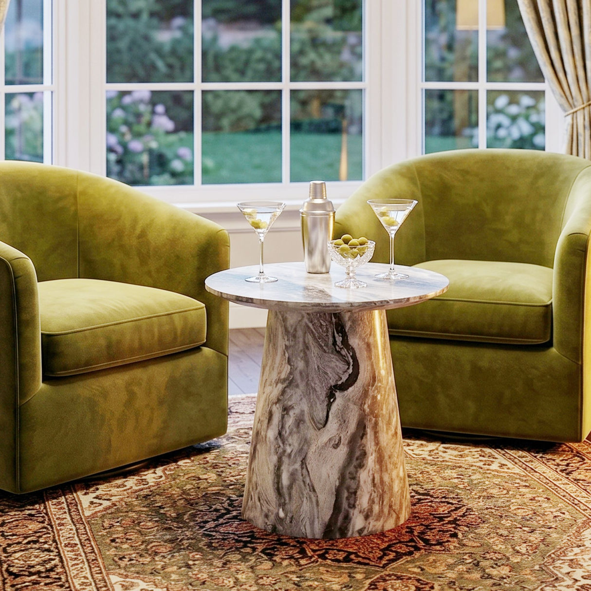 Circular Coffee Table With Adjustable Feet