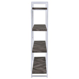 Herringbone - Bookcase With Full Length Shelf - Gray