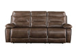 Aashi - Leather Gel Match Recliner Sofa - Brown - Reclining Sofas - Alpine Outlets