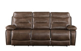 Aashi - Leather Gel Match Recliner Sofa - Brown - Reclining Sofas - Alpine Outlets