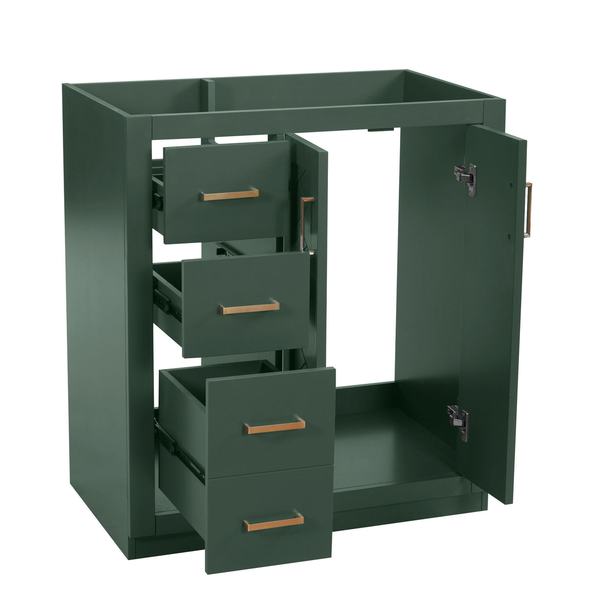 Retro Style Bathroom Vanity With 3 Drawers & Soft-Closing Doors