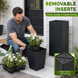 Solhome - Square Planter Box For Patio - Black