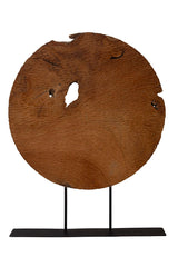 Teak Sculpture Set (Set of 2) - Dark Brown