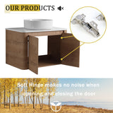 Wall Mounted Bathroom Vanity With Art Sink, 1 Storage Shelf, Soft Close Door