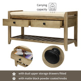 Shoe Rack With Cushioned Seat And Drawers Multipurpose Entryway Storage Bench Wash - Gray Wash