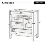 Modern Bathroom Vanity With Sink, Soft Close Drawers & Door, Storage Rack