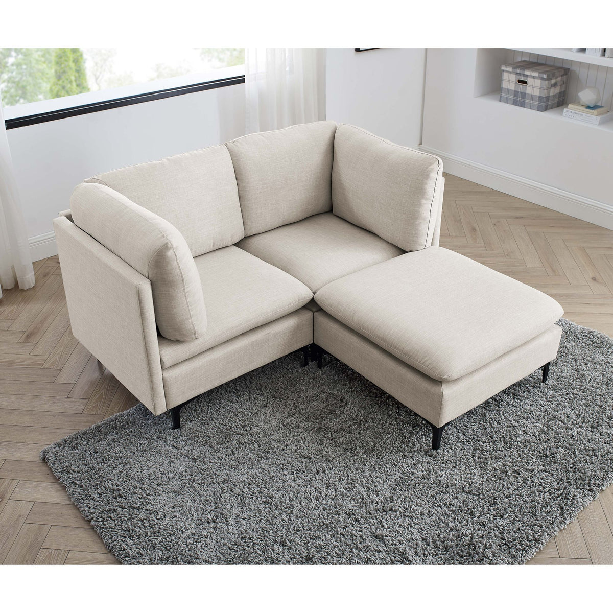 Upholstered Modular Sectional & Tall Legs