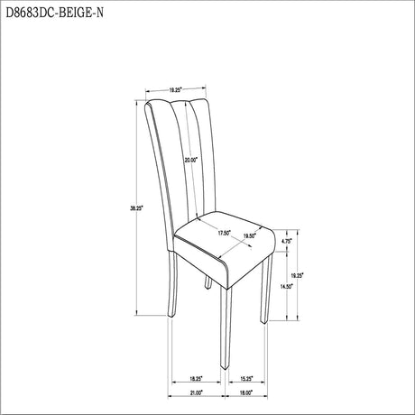 Stone - Dining Chair (Set of 2) - Beige - Chair Sets - Alpine Outlets