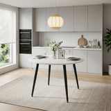 Pull Out Dining Table, Round Design - White