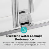 Frameless Double Sliding Shower Door In, Thick Tempered Glass, Reversible Installation
