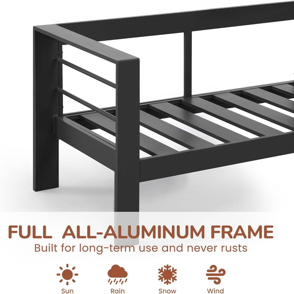 All-Weather Patio Loveseat With Thick Cushions
