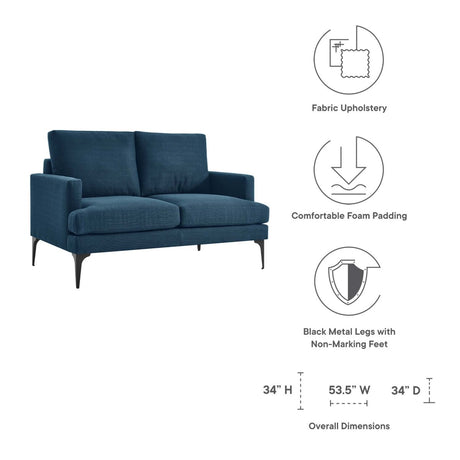 54 - Inch Evermore Upholstered Fabric Loveseat - Loveseats available at Alpine Outlets in Denver
