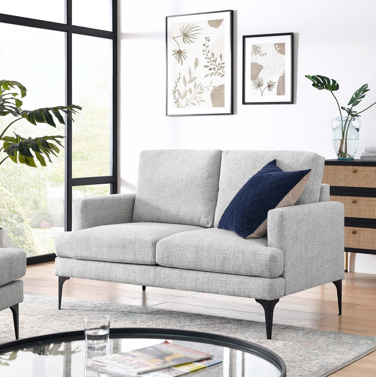 54 - Inch Evermore Upholstered Fabric Loveseat - Loveseats available at Alpine Outlets in Denver