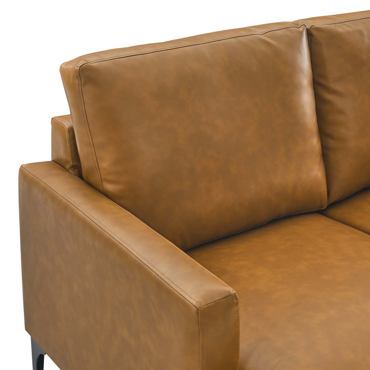 54 - Inch Evermore Vegan Leather Loveseat in Tan - Loveseats available at Alpine Outlets in Denver