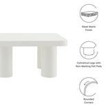 54 Inch Modern Rectangular 6 - Leg Coffee Table in White - Coffee Tables available at Alpine Outlets in Denver