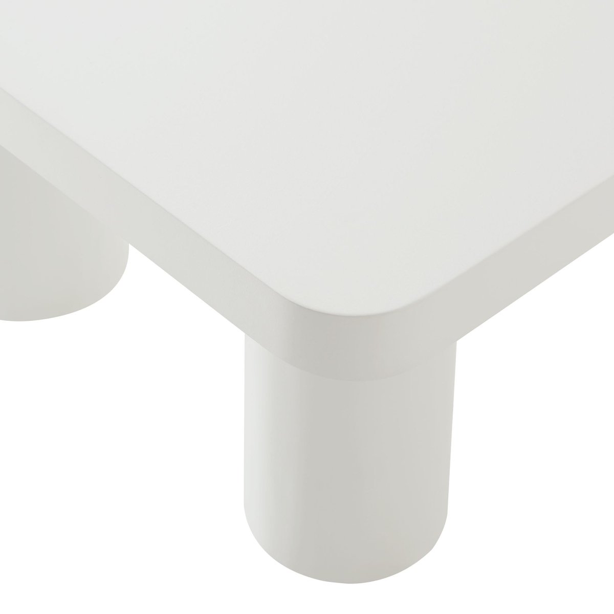 54 Inch Modern Rectangular 6 - Leg Coffee Table in White - Coffee Tables available at Alpine Outlets in Denver